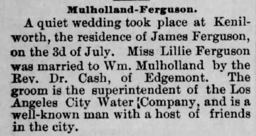 Mullholland Wedding Announcement